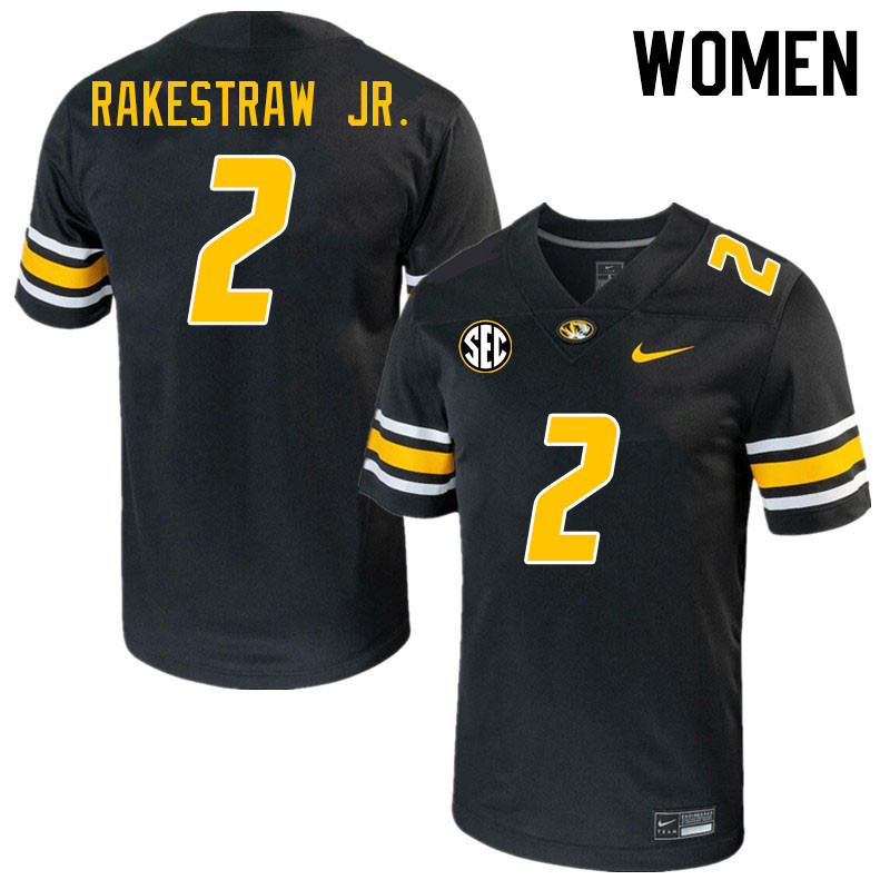 Women #2 Ennis Rakestraw Jr. Missouri Tigers College 2023 Football Stitched Jerseys Sale-Black